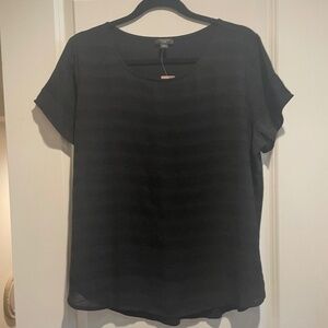 Ann Taylor factory black mixed media tee LP
